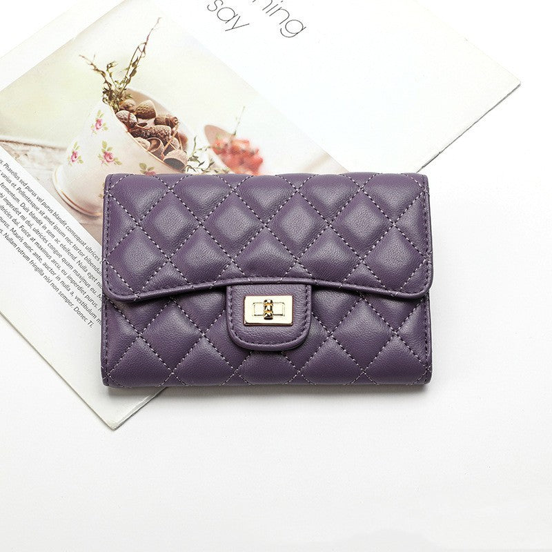 Rhombus Leather Wallet Luxury Clothing for Men and Women