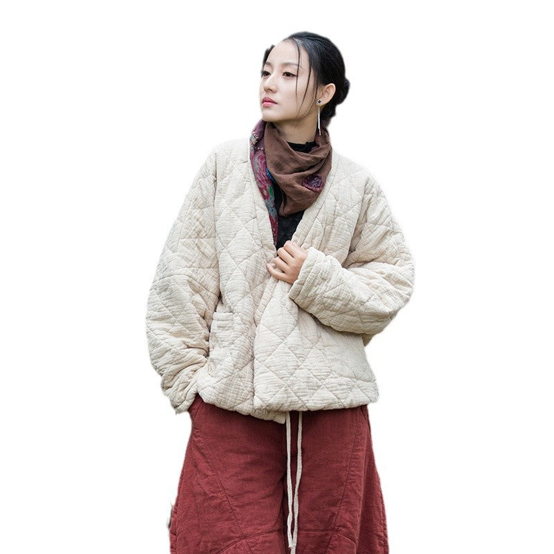 Rhombus Women’s Short Cotton-padded Coat