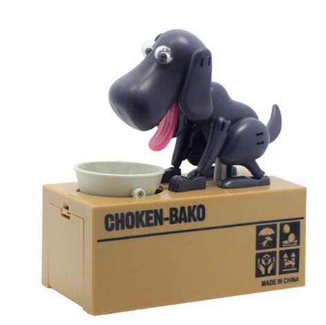 Piggy bank Robotic Dog Bank Canine Money Box Doggy Coin Bank - black