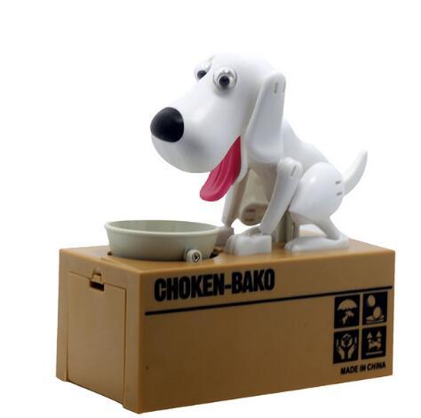Piggy bank Robotic Dog Bank Canine Money Box Doggy Coin Bank - white