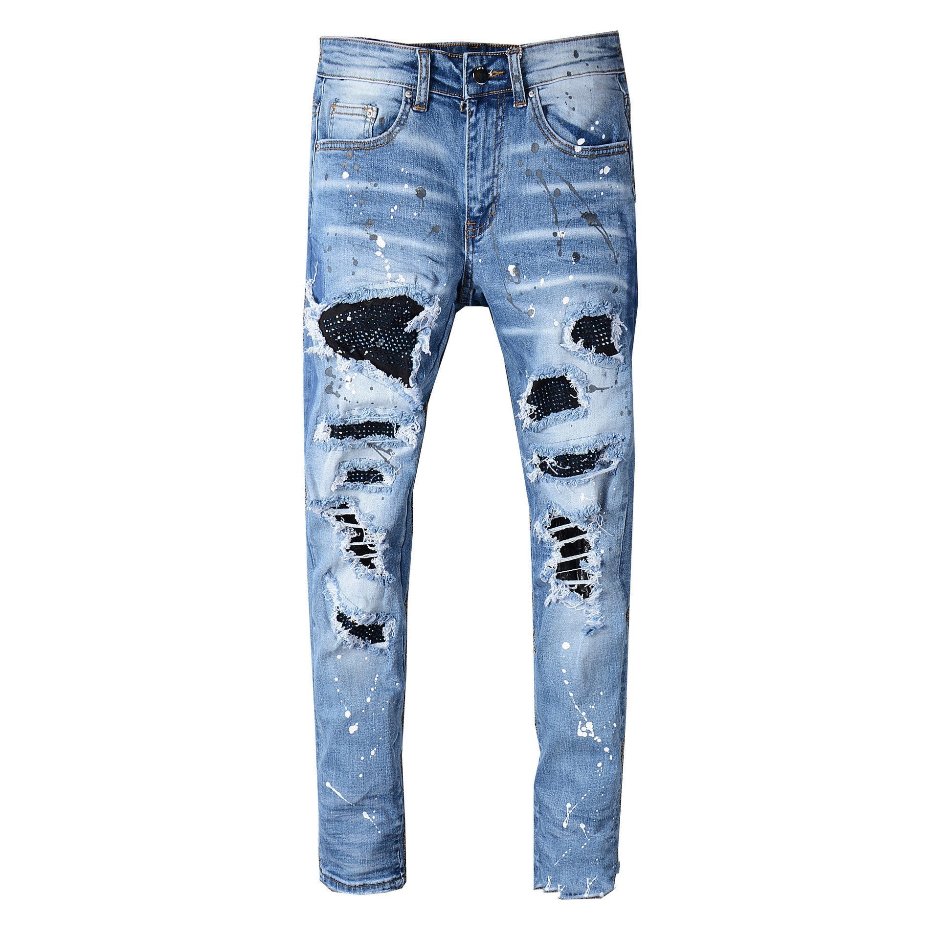 Men’s Whiskered Patch Patch Jeans
