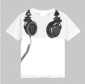Children’s Short-sleeved T-shirt With Earplugs Pattern