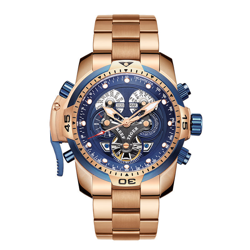 Rose Gold Steel Strip Dream in Blue Black - Rose gold blue black