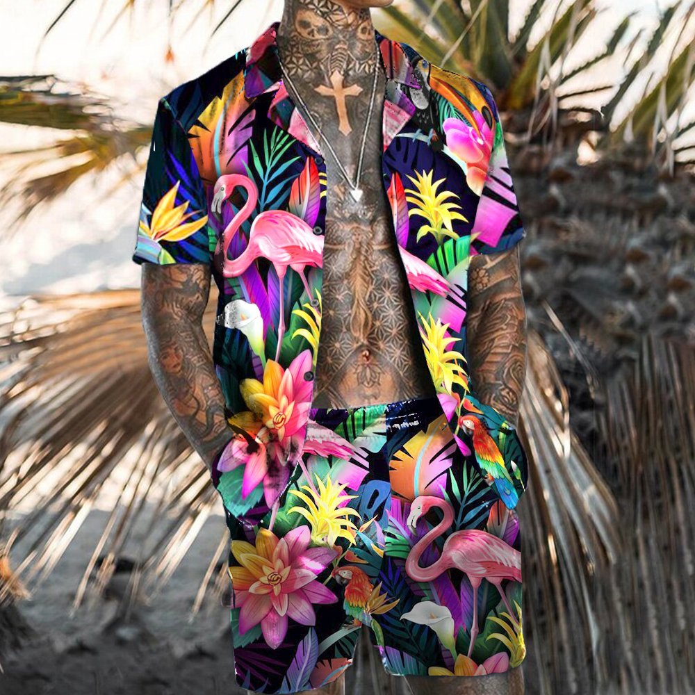 Loose Shirt Casual Men’s Shorts Short Sleeve Suit