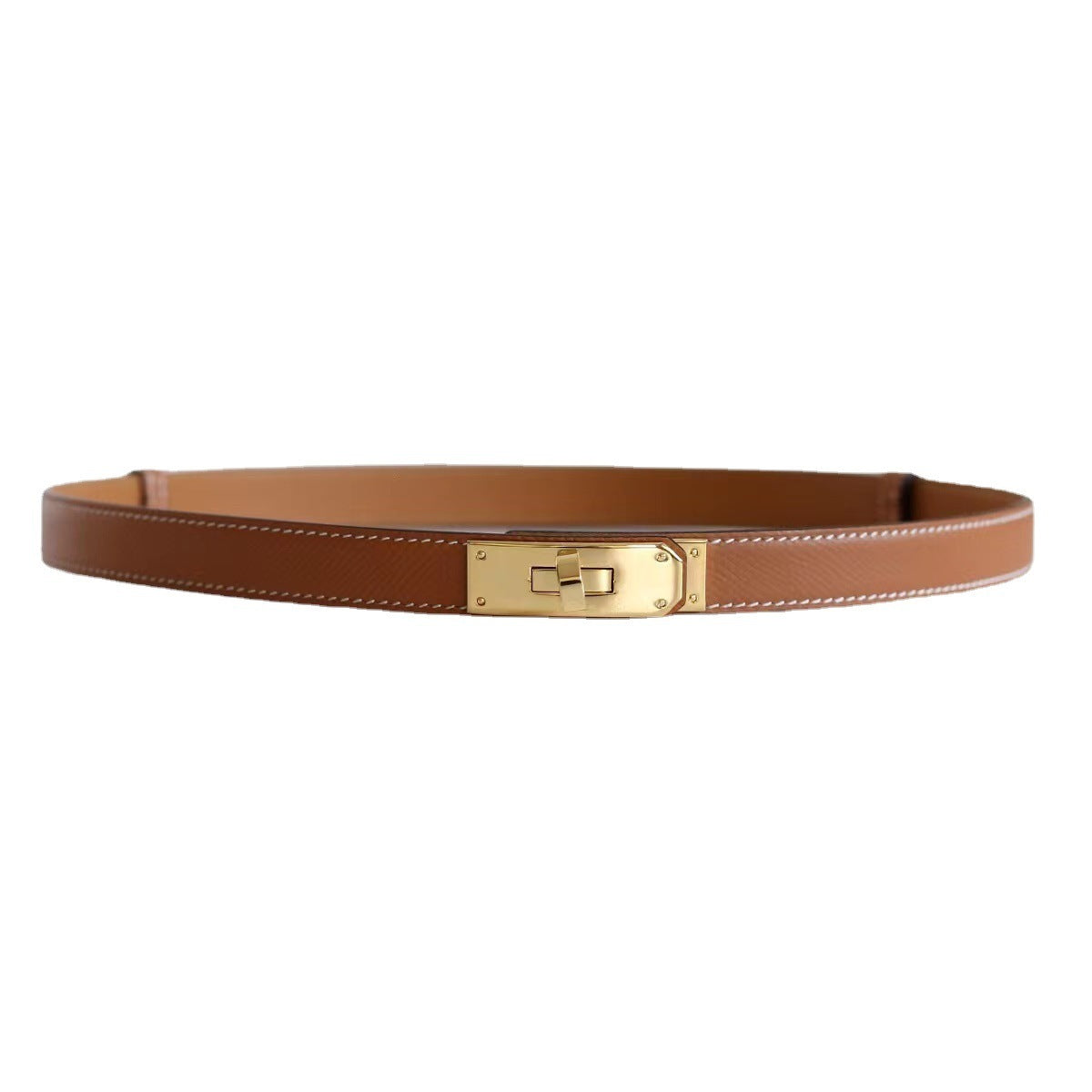 Rotating Buckle Leather Thin Belt All-match Women’s Belt