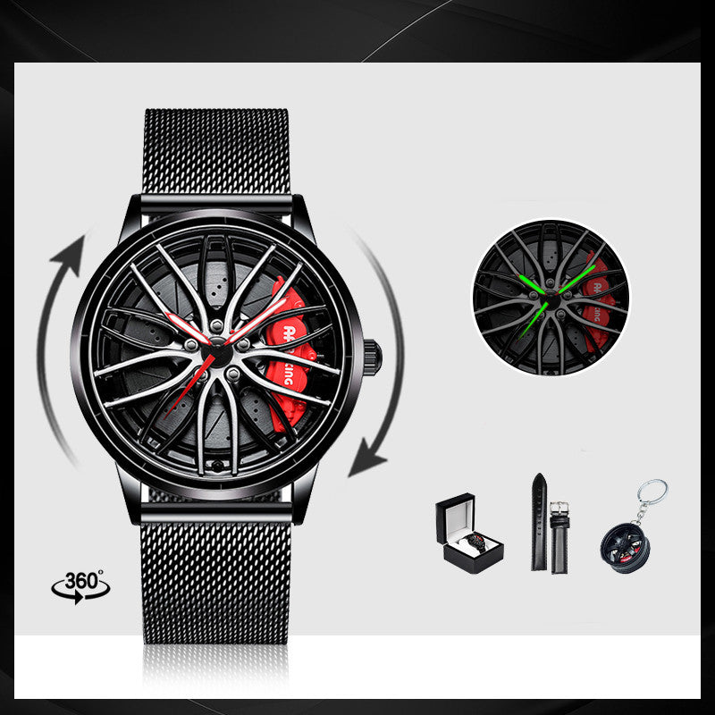 Rotating Red Pointer Quartz Watch For Men - Style B