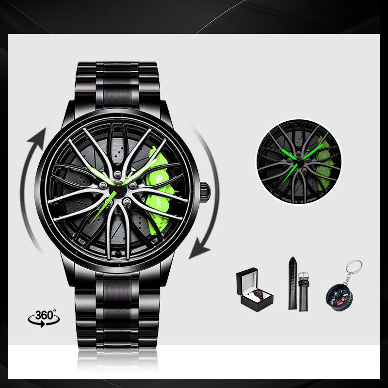 Rotating Red Pointer Quartz Watch For Men - Style D