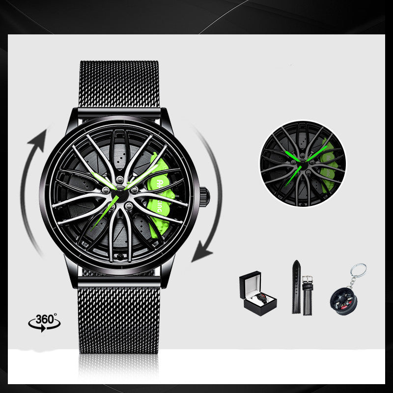 Rotating Red Pointer Quartz Watch For Men - Style E