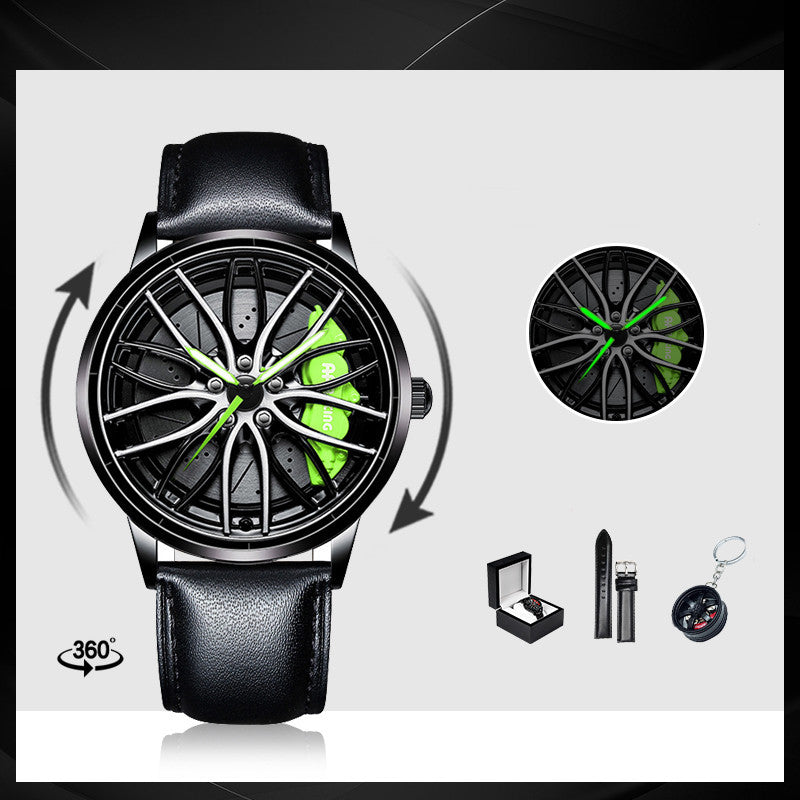 Rotating Red Pointer Quartz Watch For Men - Style F