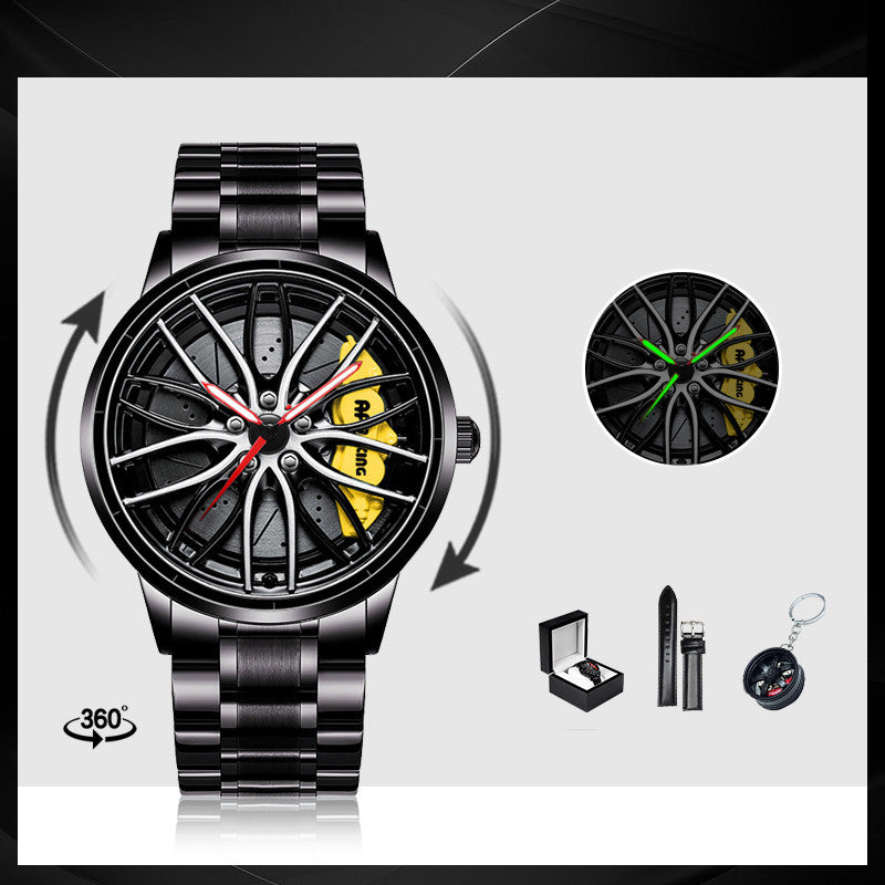 Rotating Red Pointer Quartz Watch For Men - Style G
