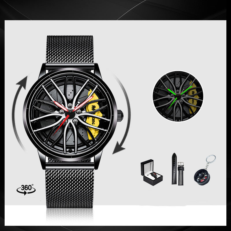 Rotating Red Pointer Quartz Watch For Men - Style H