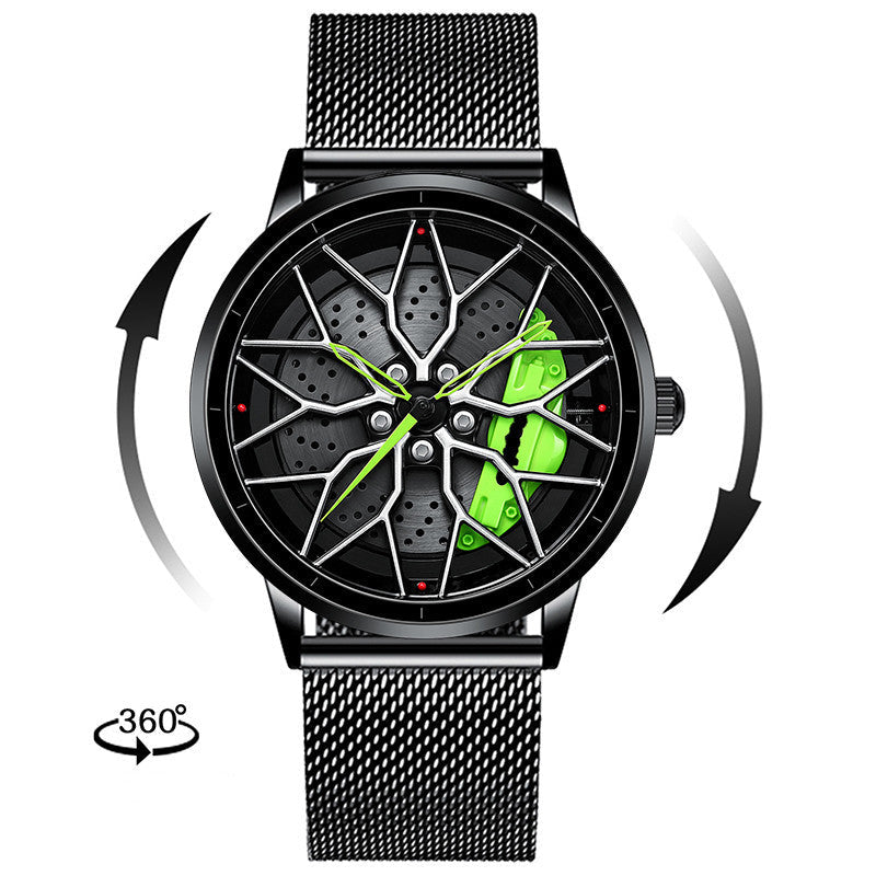 Rotating Red Pointer Quartz Watch For Men - Style M