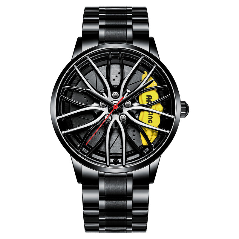 Rotating Red Pointer Quartz Watch For Men - Style N