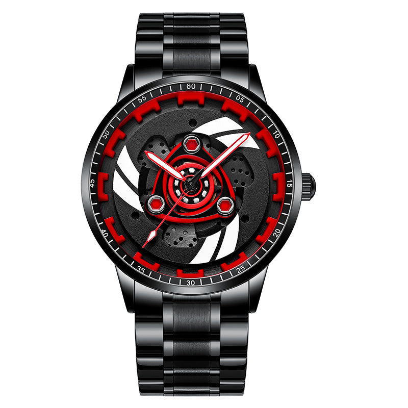 Rotating Red Pointer Quartz Watch For Men - Style O