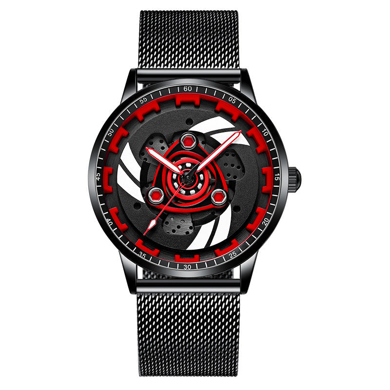 Rotating Red Pointer Quartz Watch For Men - Style P