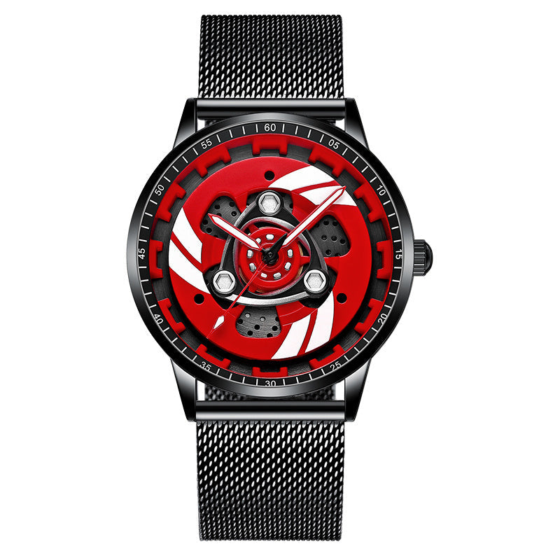 Rotating Red Pointer Quartz Watch For Men - Style R