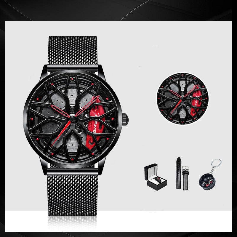 Rotating Red Pointer Quartz Watch For Men - Style T