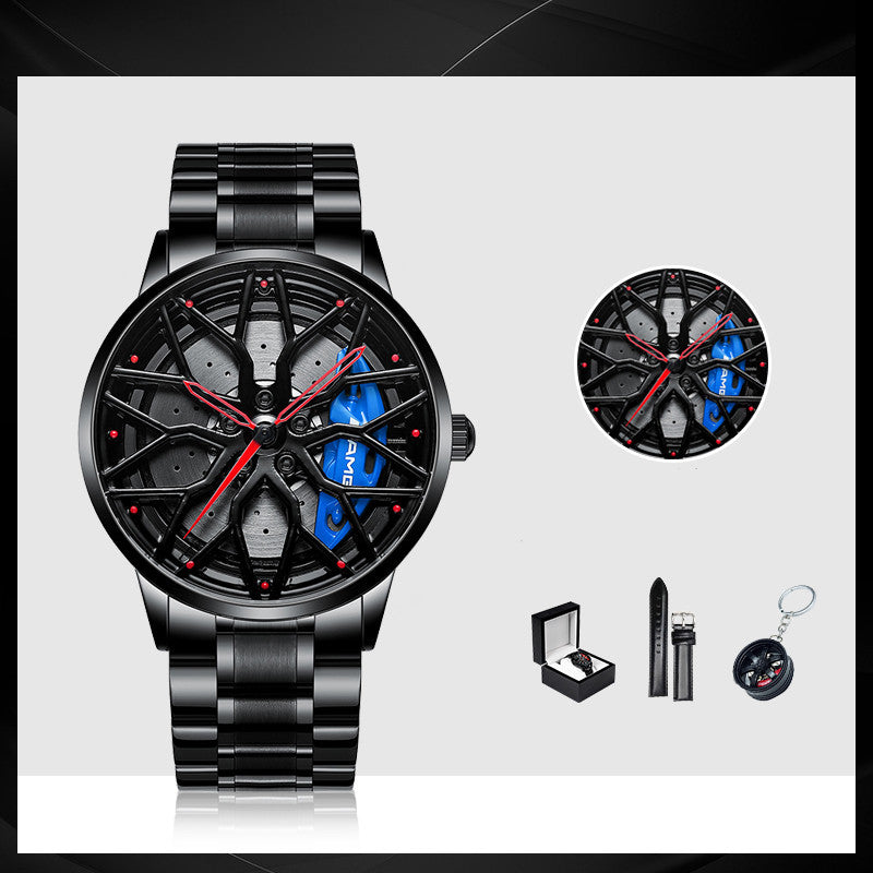 Rotating Red Pointer Quartz Watch For Men - Style U