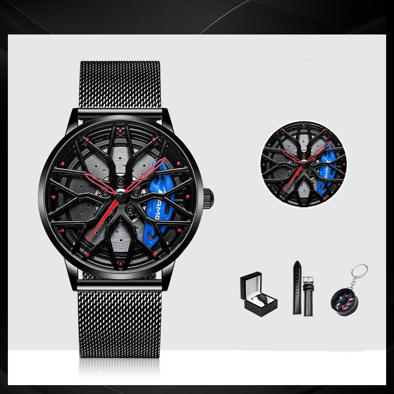 Rotating Red Pointer Quartz Watch For Men - Style V
