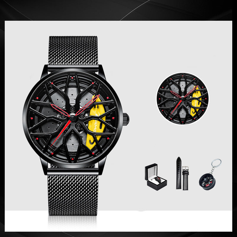 Rotating Red Pointer Quartz Watch For Men - Style X