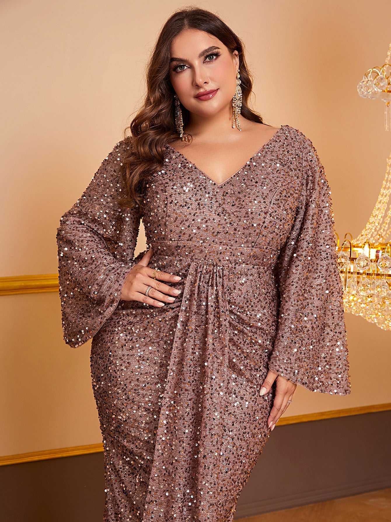 Ruffled Camel Temptation Luxury Clothing for Women