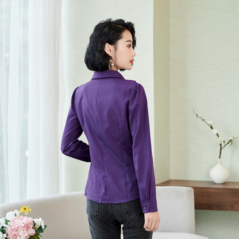 Women’s Shirt Long Sleeve Casual Ruffles Business Shirt