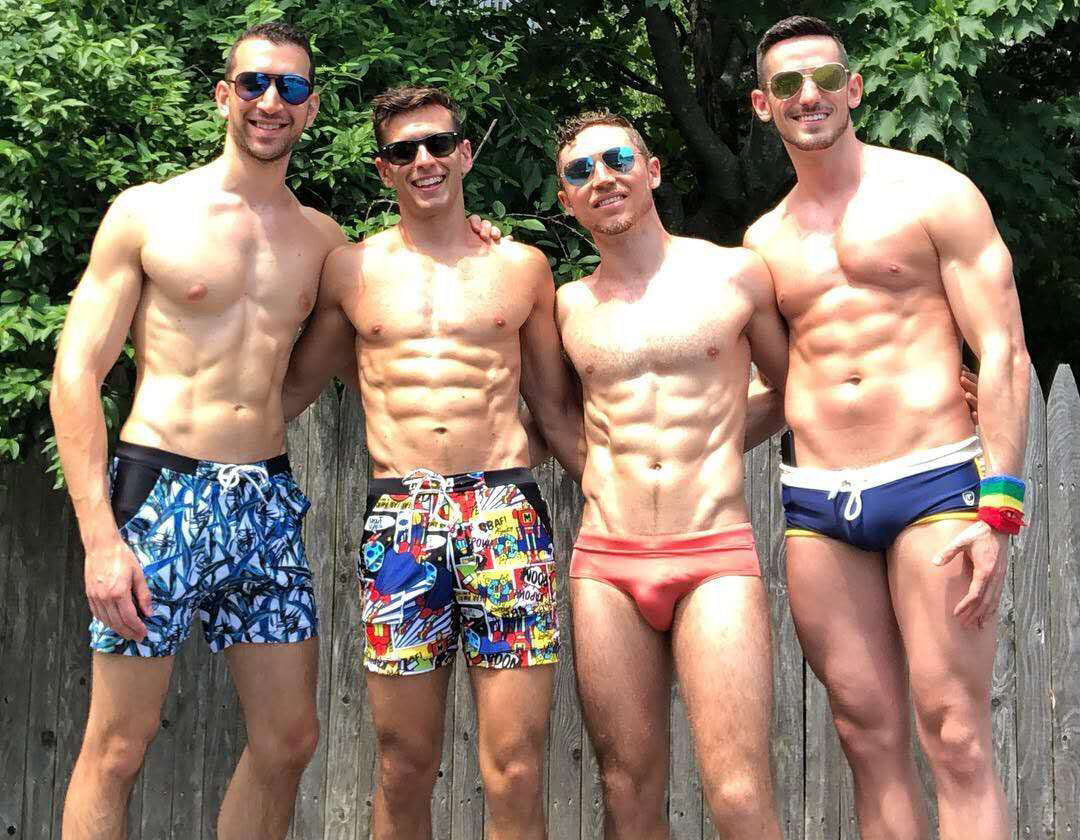 Swimwear men’s printed boxer long adult loose men’s swimming hot spring beach plus fertilizer to increase large size