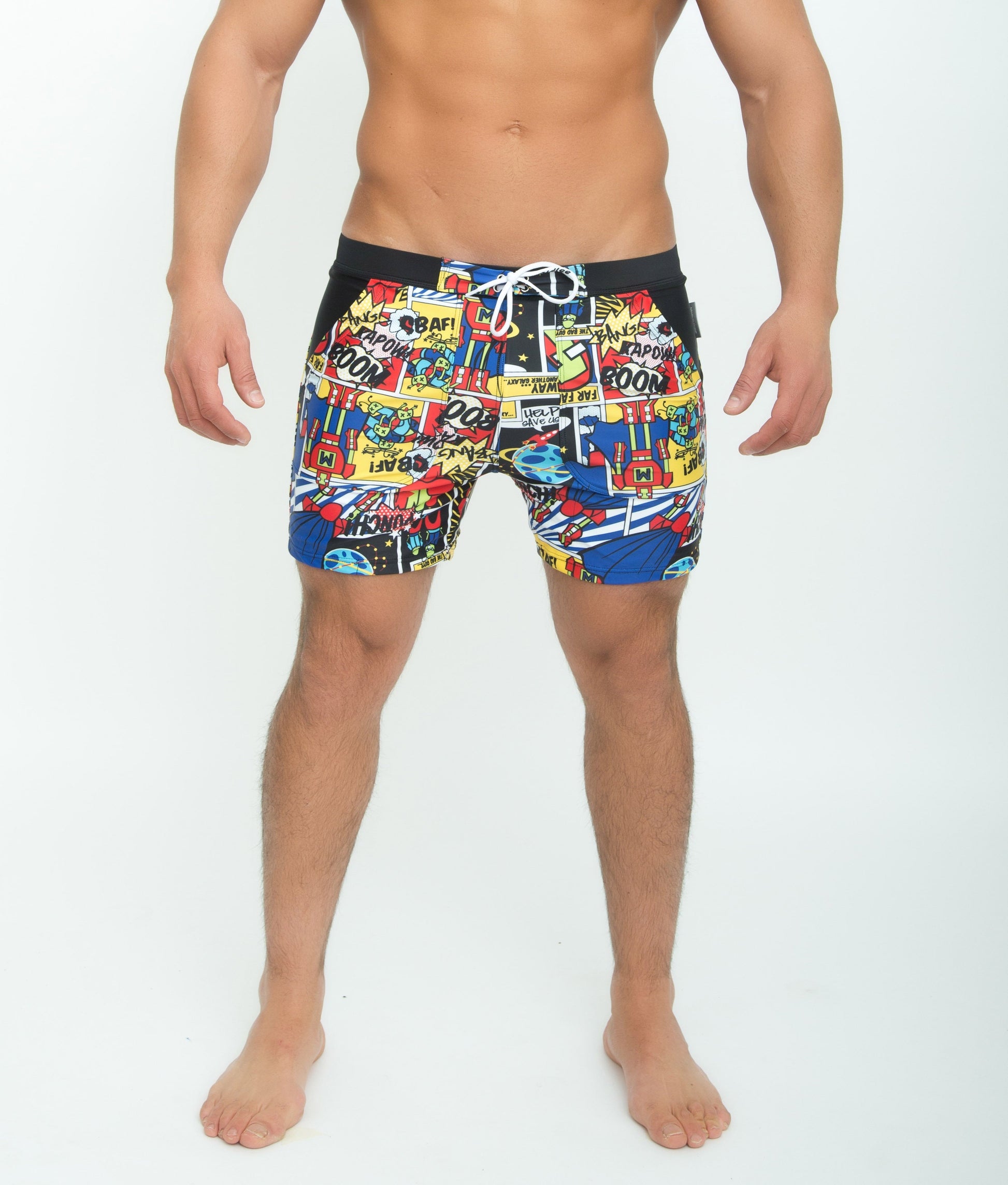 Swimwear men’s printed boxer long adult loose men’s swimming hot spring beach plus fertilizer to increase large size
