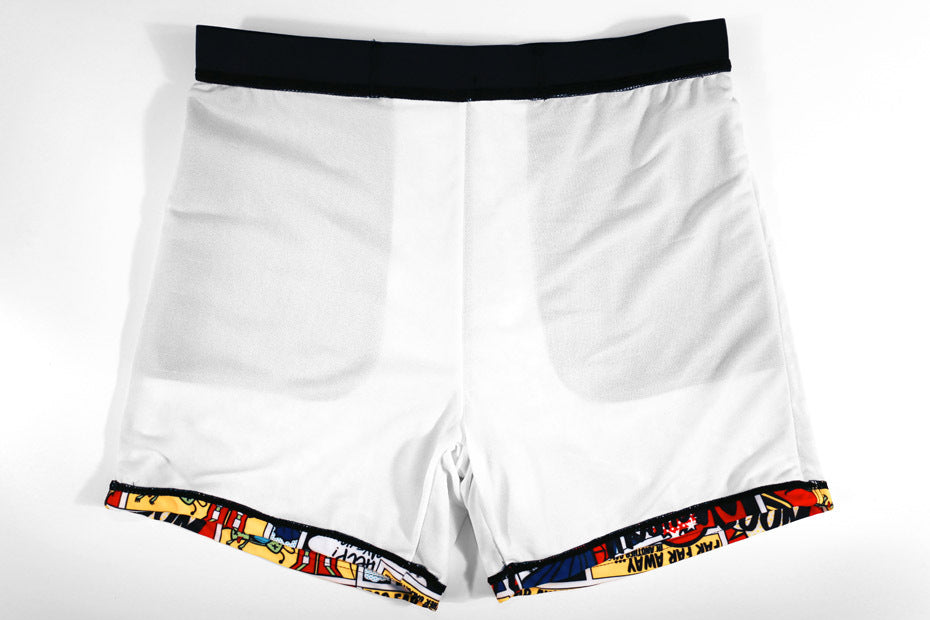 Swimwear men’s printed boxer long adult loose men’s swimming hot spring beach plus fertilizer to increase large size