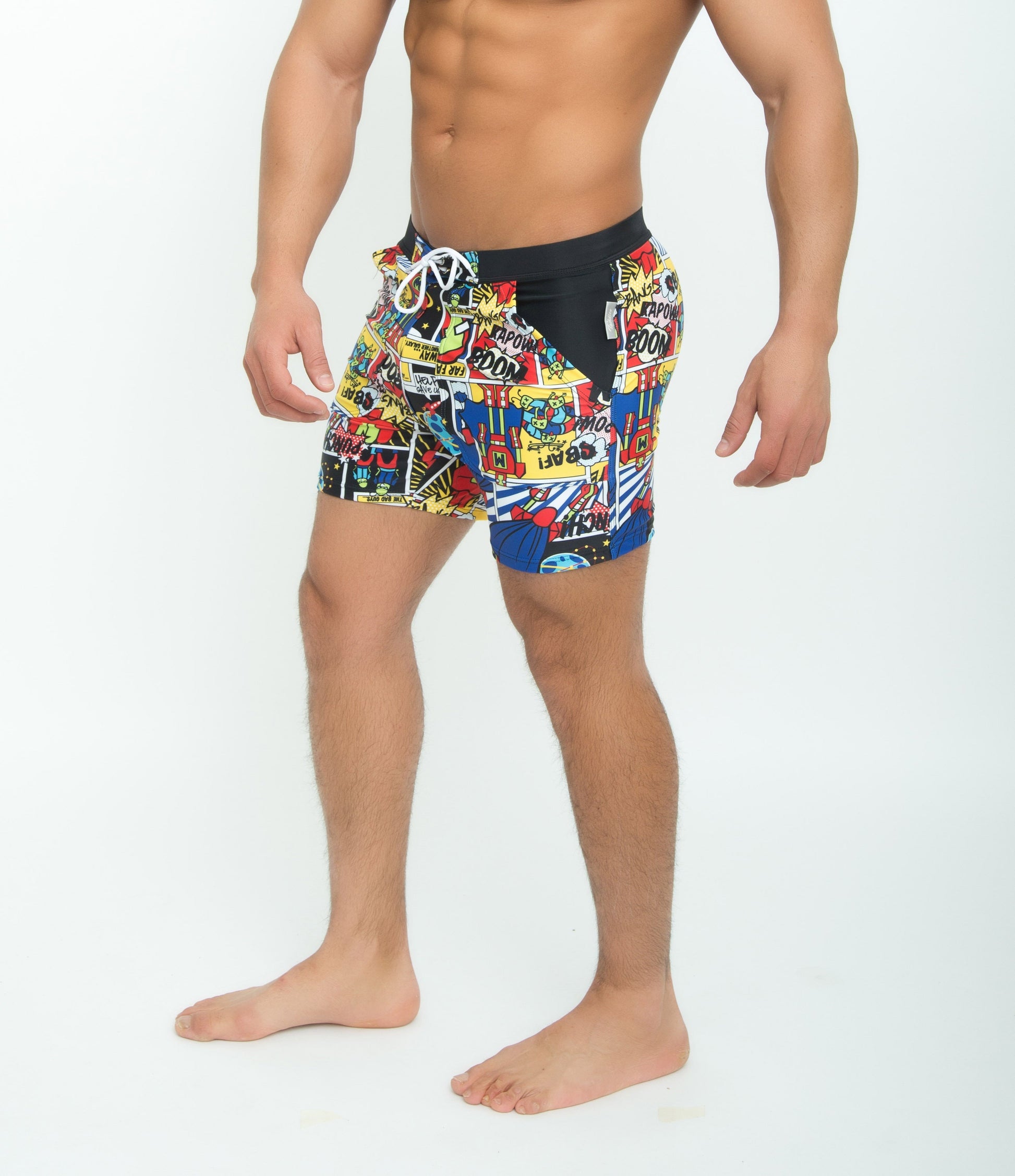 Swimwear men’s printed boxer long adult loose men’s swimming hot spring beach plus fertilizer to increase large size