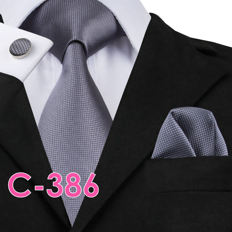 Solid Silk Mens Ties Neck Tie Set For Men Suits Tie Handker - 11color