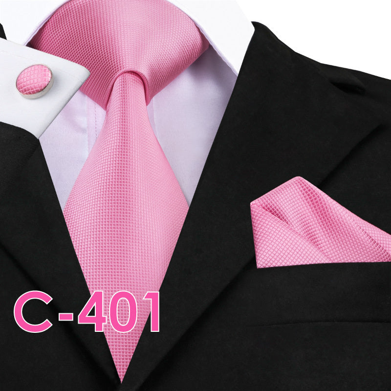 Solid Silk Mens Ties Neck Tie Set For Men Suits Tie Handker - 12color