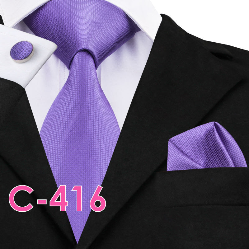 Solid Silk Mens Ties Neck Tie Set For Men Suits Tie Handker - 13color