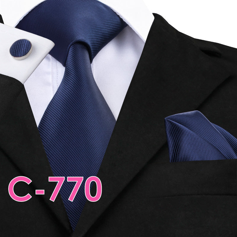 Solid Silk Mens Ties Neck Tie Set For Men Suits Tie Handker - 16color