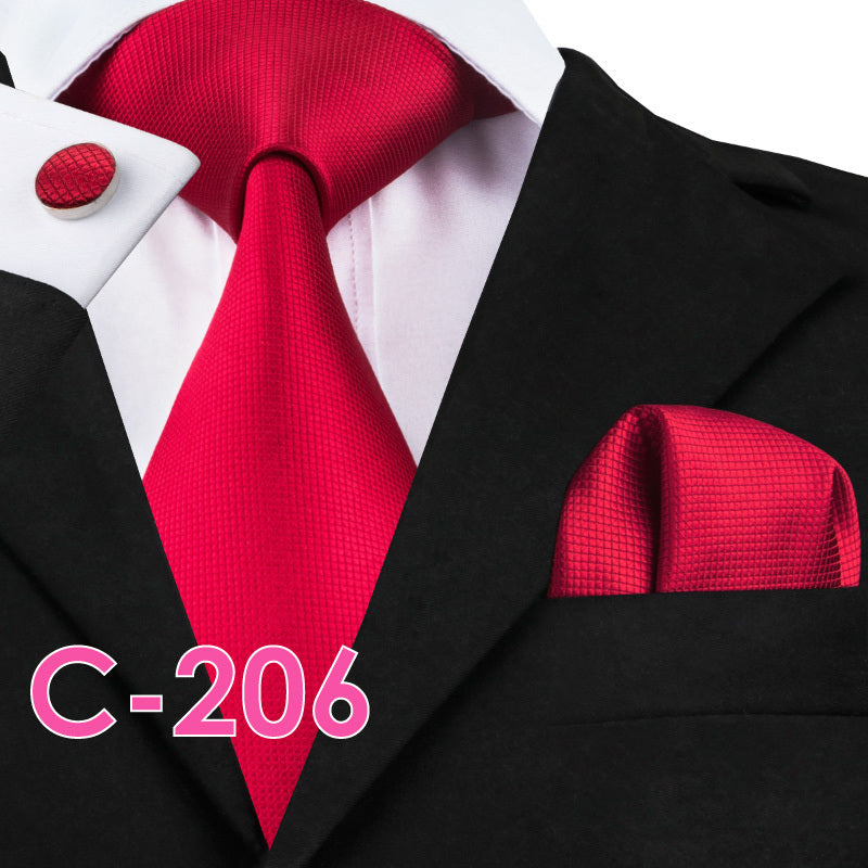 Solid Silk Mens Ties Neck Tie Set For Men Suits Tie Handker - 17color