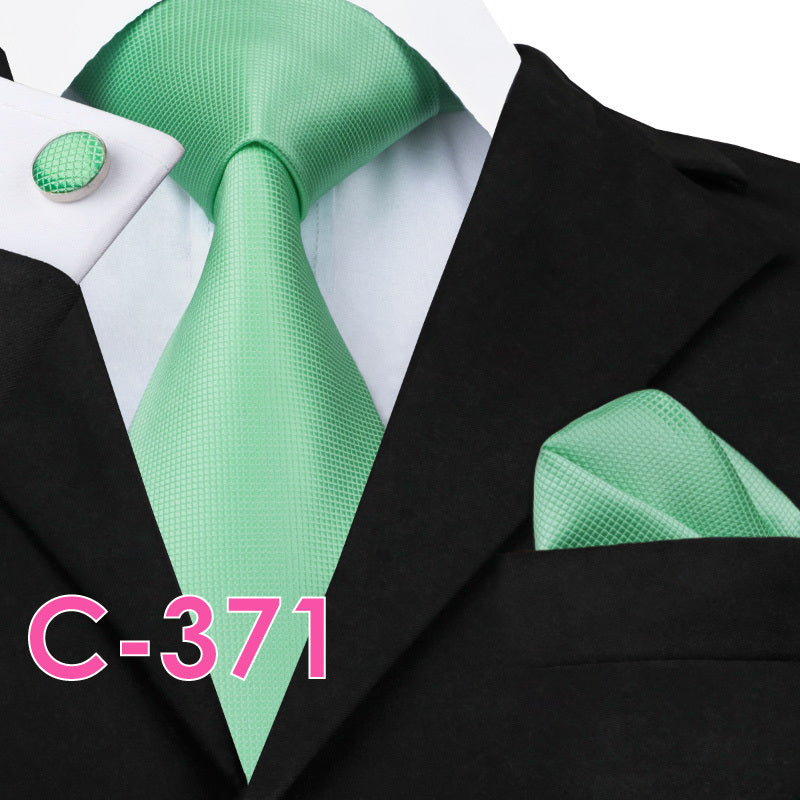 Solid Silk Mens Ties Neck Tie Set For Men Suits Tie Handker - 19color