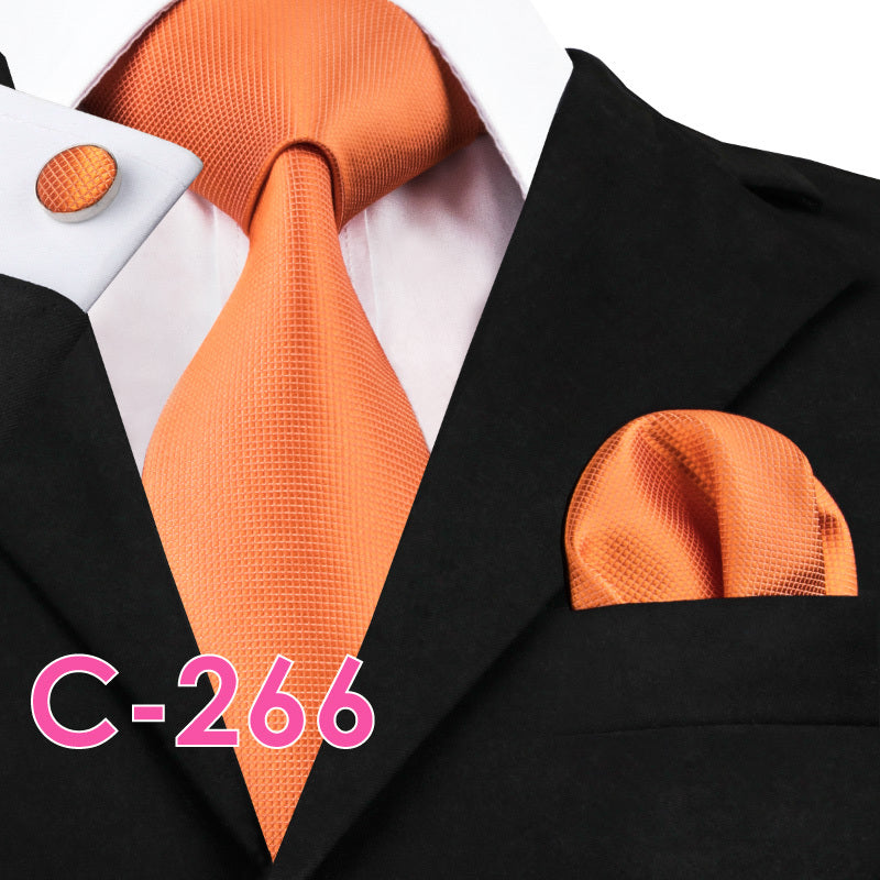 Solid Silk Mens Ties Neck Tie Set For Men Suits Tie Handker - 5color