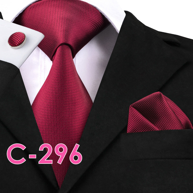 Solid Silk Mens Ties Neck Tie Set For Men Suits Tie Handker - 7color