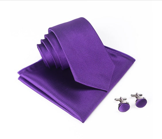 Solid Silk Mens Ties Neck Tie Set For Men Suits Tie Handker - PT571T O