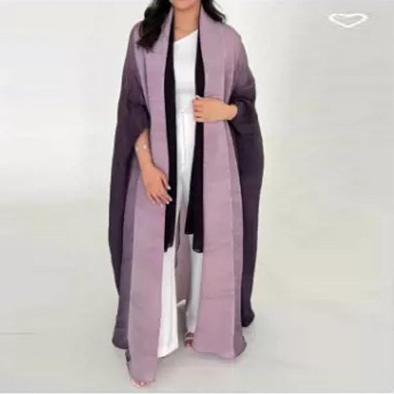Sanzhai Shoulder Cloak Coat Pleated Loose Plus Size Scarf - Dark Purple / Free Size
