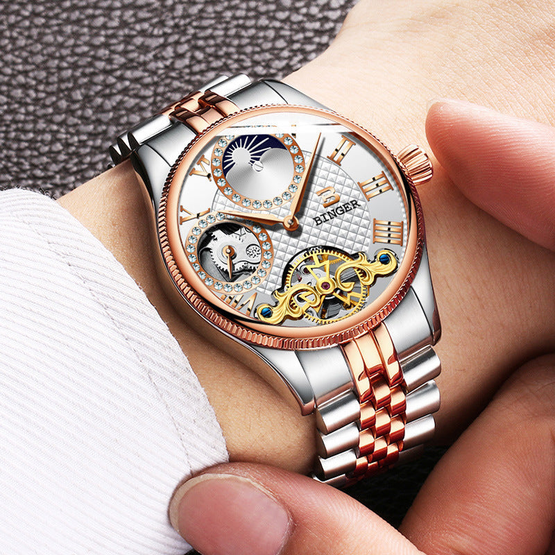 Sapphire Mechanical Marvel Mens Diamond Ring Watch