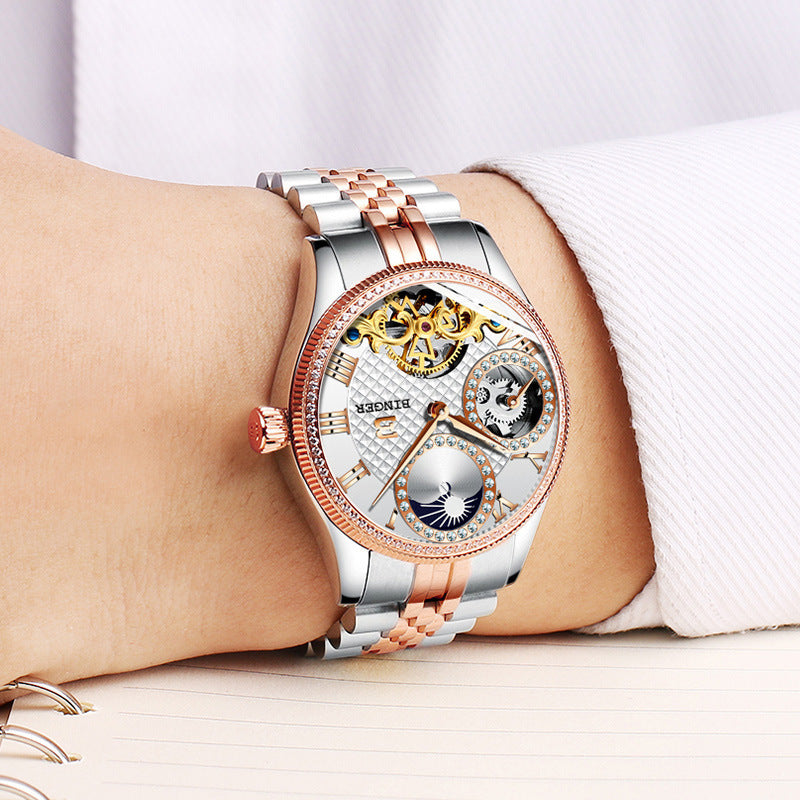Sapphire Mechanical Marvel Mens Diamond Ring Watch