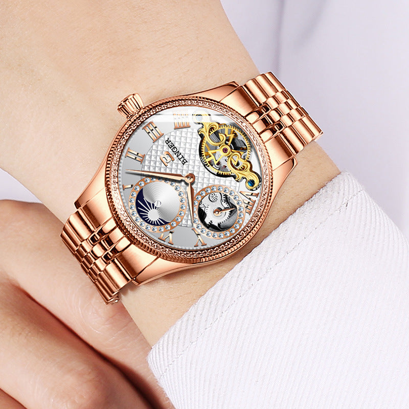 Sapphire Mechanical Marvel Mens Diamond Ring Watch