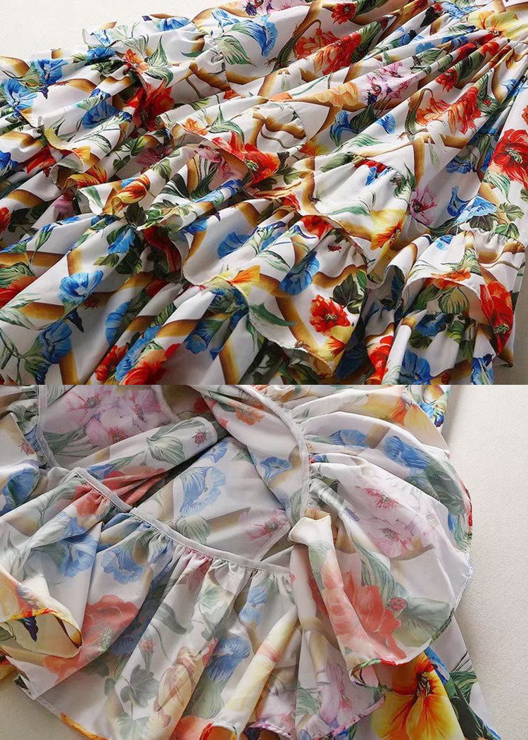 Self-cultivation Medium And Long Print Dress Girl