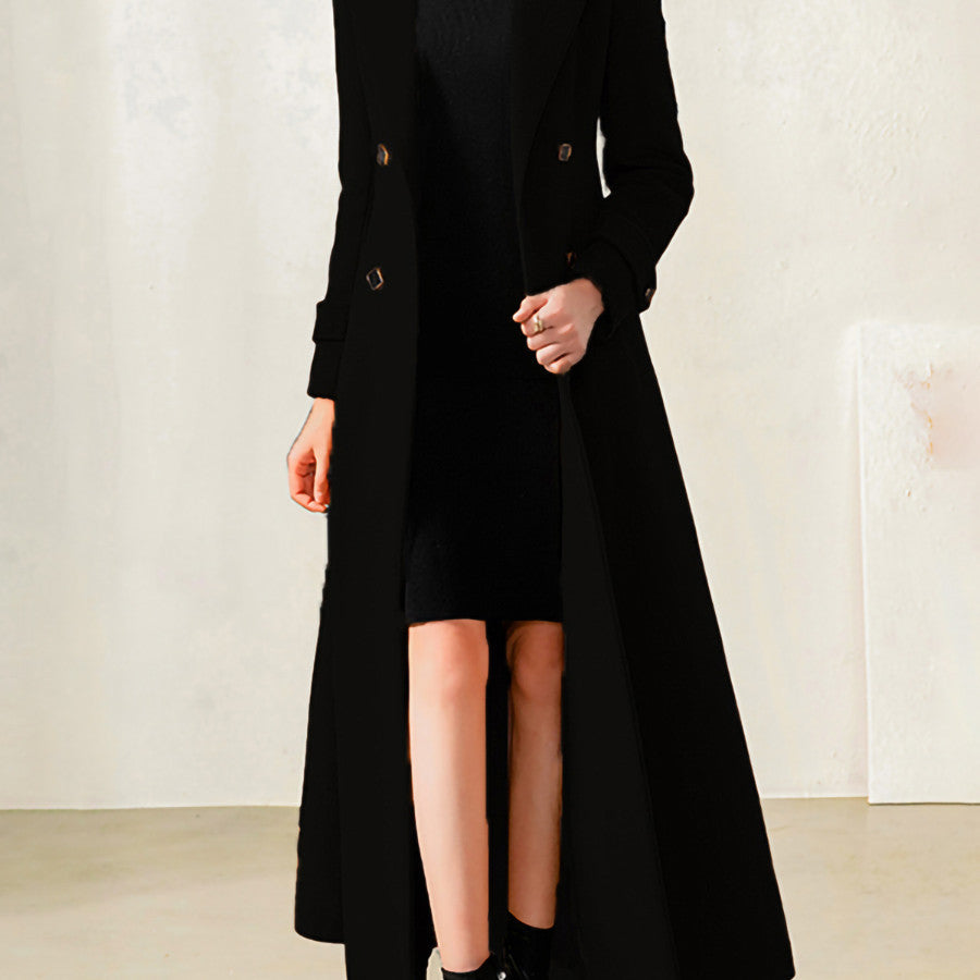High Sense Daily 100 Faced Woolen Coat - Black / M