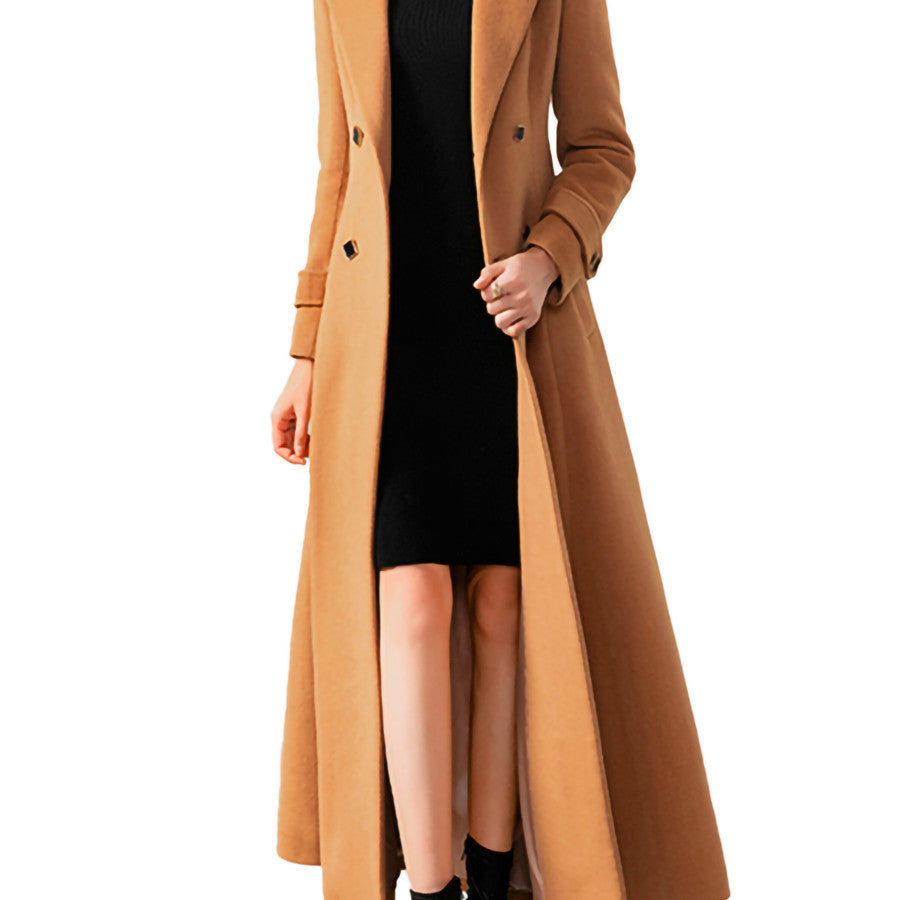 High Sense Daily 100 Faced Woolen Coat - Yellow / M