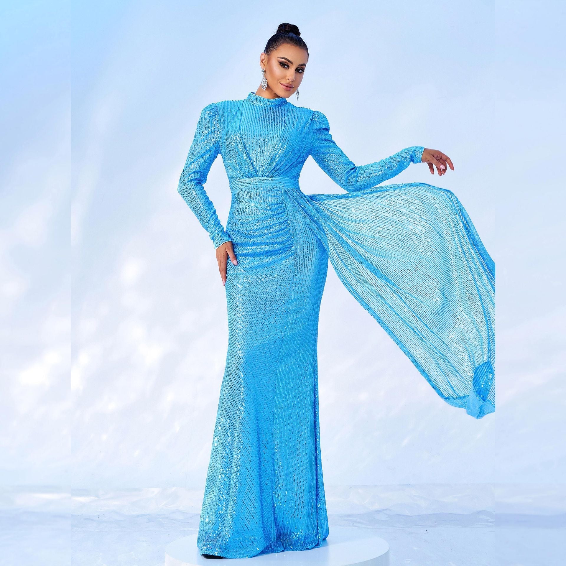 Sequin Skirt Sensation Luxury Clothing For Women - Light Blue / XS