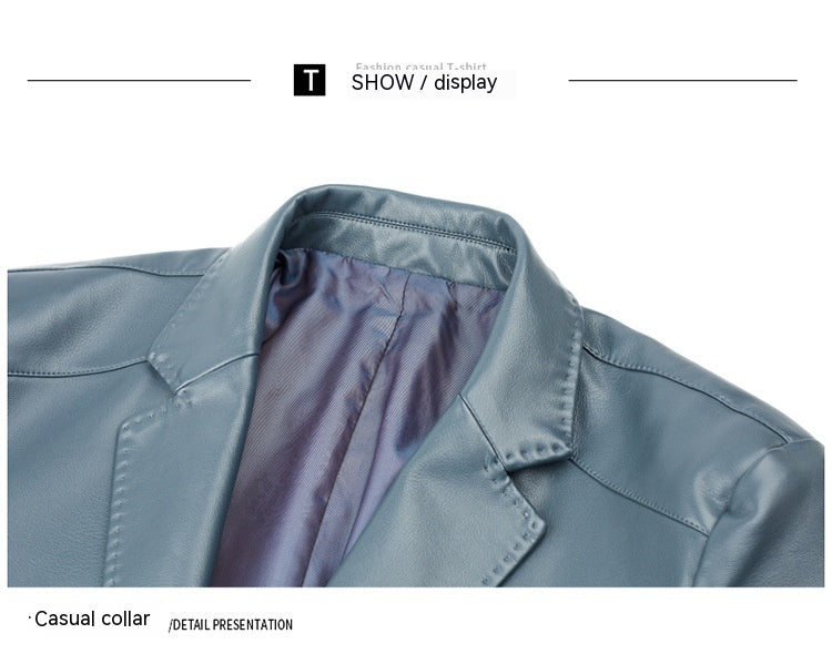 Sheepskin Suit Collar Men’s Autumn And Winter Leather Jacket