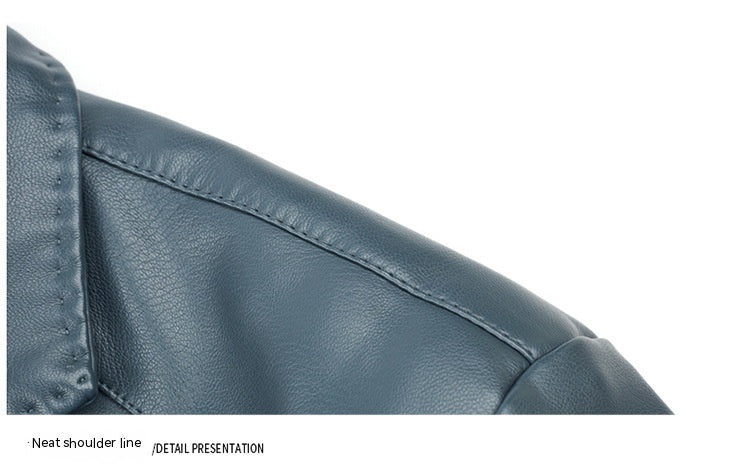 Sheepskin Suit Collar Men’s Autumn And Winter Leather Jacket