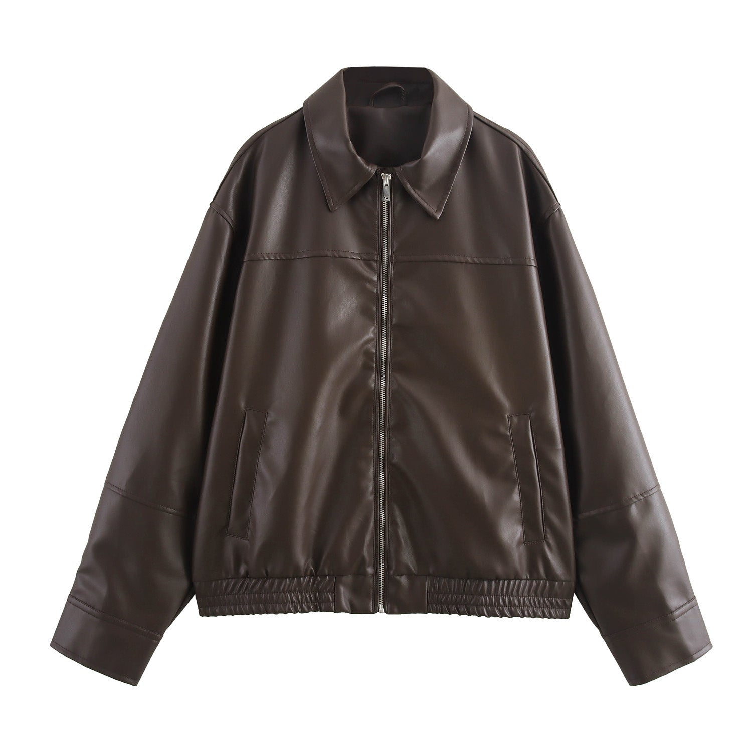 Women’s Transparent Organza Bomber Jacket Coat - Dark Brown / XS